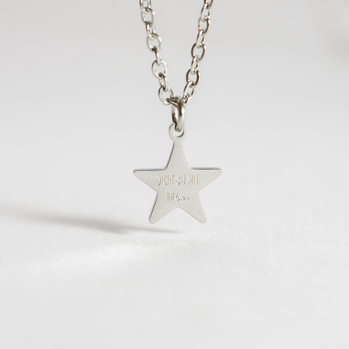 Dicht bij mij ketting met sterretje & gedichtje Zilver | Lief Leven