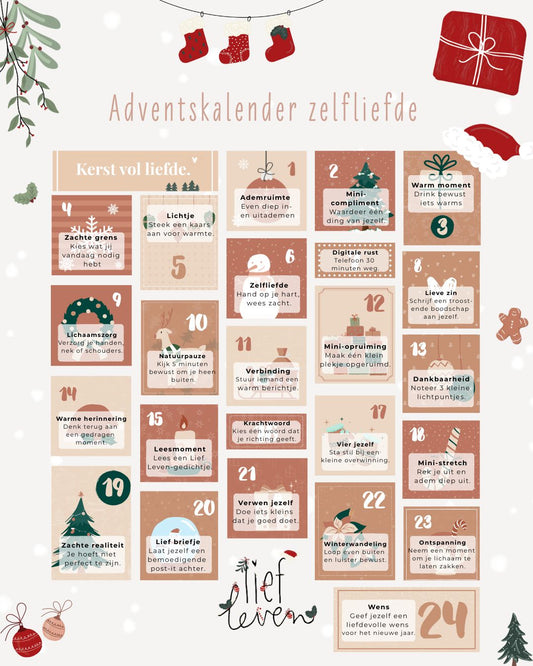 Adventskalender Zelfliefde – Gratis Download