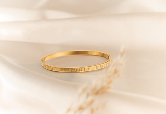 Armband goud • Blijf naar je hart luisteren, het zal je de weg fluisteren