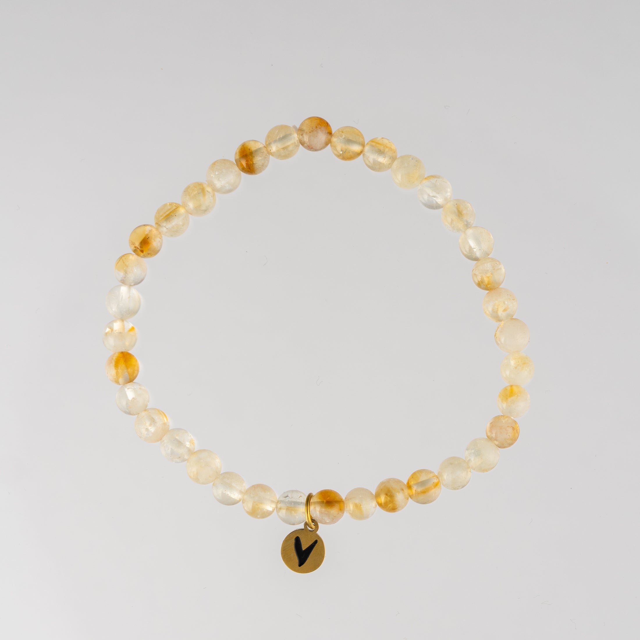 armbandje 16 cm citrien kralen 4mm. Lief Leven Tag