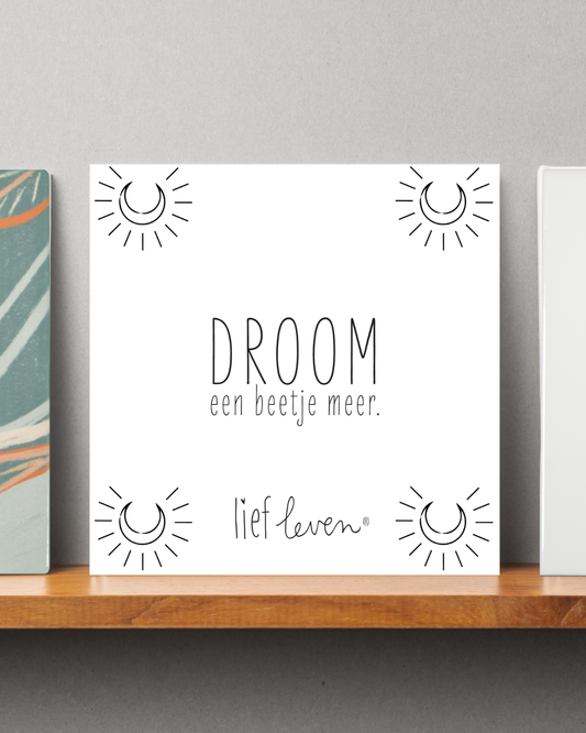 Lief Leven Tegeltje – Droom een beetje meer