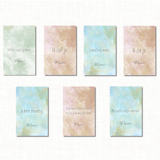Digitale Lief Leven Kaartjesset – 7 Liefdevolle Mini-Berichtjes