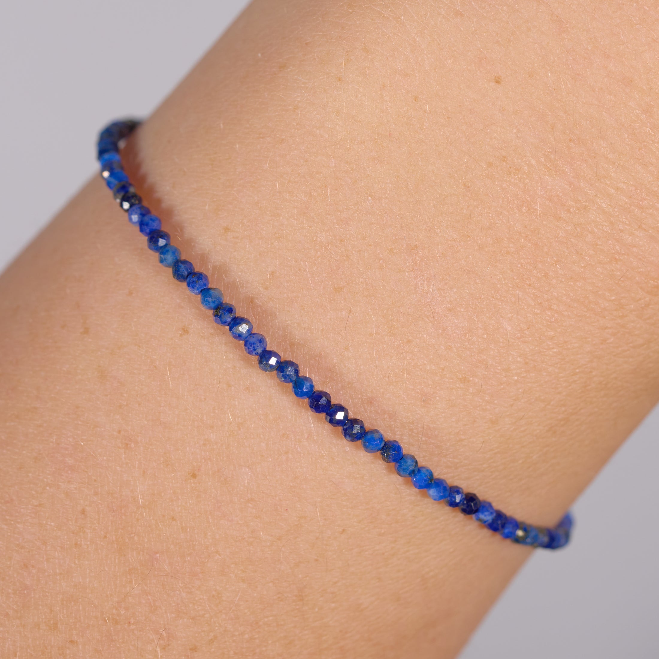 Fijn facetkralen armbandje Lapis Lazuli & Sterling Zilver (925) • Vriendschap